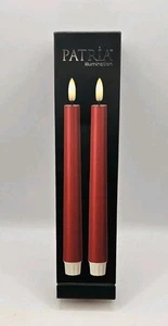 Par de velas cónicas Patria Red 9" con llama LED de 1,1" - Imagen 1 de 3