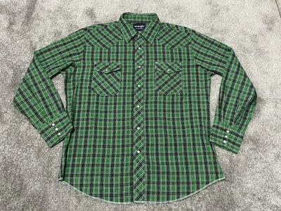 Wrangler Western Shirt Pearl Snap Long Sleeve Check Size Large XL - Image 1 of 4