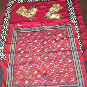 Vintage LEONARDI Italian Horse Scarf Duo Italy Derby Horseraces Spring - Picture 1 of 11