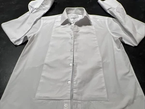 Simpson & Ruxton 39-15.5 White Tuxedo Shirt UK French Cuffs - Picture 1 of 10