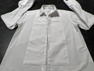 Camisa de esmoquin blanca Simpson & Ruxton 39-15,5 puños franceses del Reino Unido Foto 1 de 4