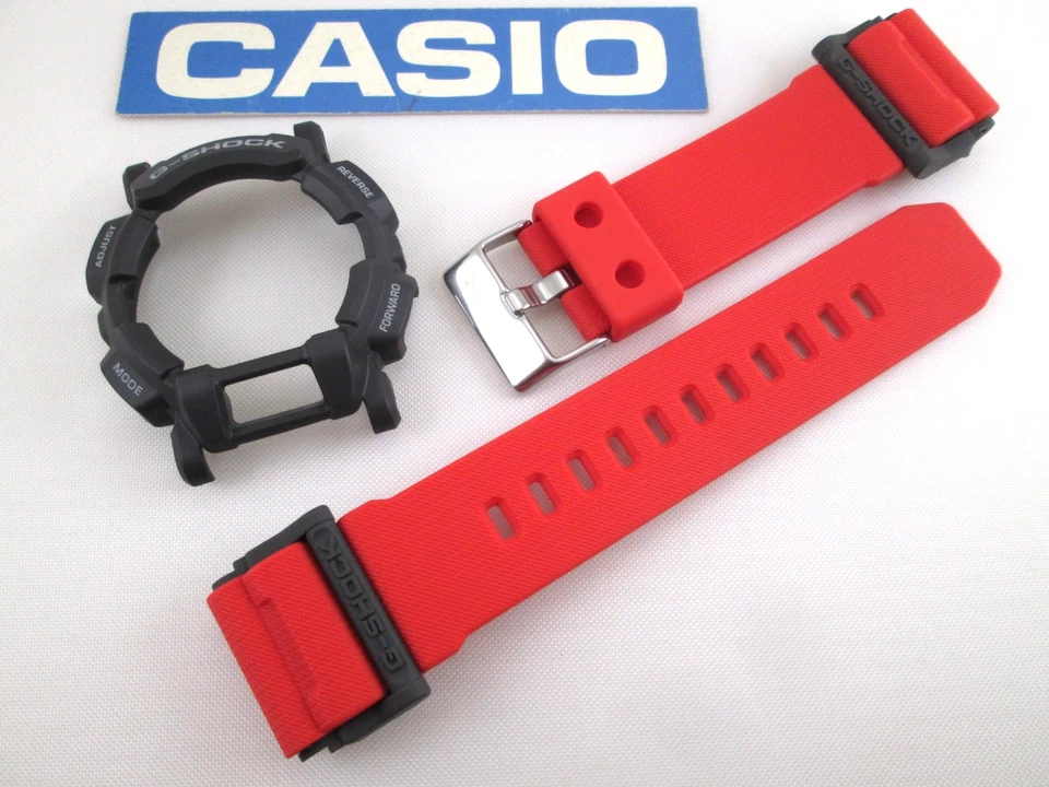 Genuine Casio G-shock Gd400 Gd-400-4 Red Rubber Resin Watch Band Strap