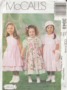 VESTIDO DELANTAL "VOLANTES Y ENCAJE" NIÑA Talla 3 - 6 Patrón McCall's 3949 - Imagen 1 de 2