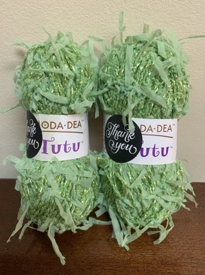 Lot of 2 Skeins of Moda Dea Tutu Yarn in Pear Green # 3651 50g 92 Yds Each - Image 1 of 4