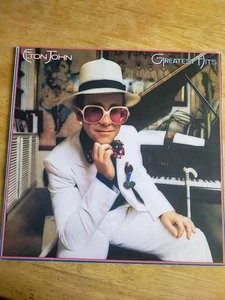 Elton John 12" LP Yellow Text On Black DJH 20442 Greatest Hits - Picture 1 of 11