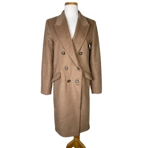 J. Crew italienischer zweireihiger langer Mantel Wolle Kaschmir camel hellbraun Damen 6 - Bild 1 von 12