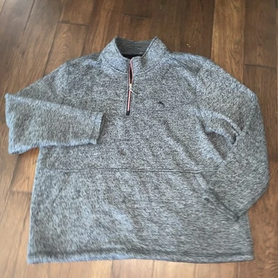 Tommy Bahama 卫衣男式 3XL 1/4 拉链长袖套衫灰色 — 第 1/4 张图片