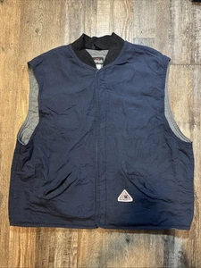 Bulwark FR Nomex IIIA Vest Mens 5XL Long Navy Quilted Flame Resistant Workwear - Picture 1 of 6