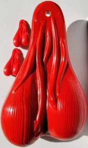Red Combo of one 8" Truck Nuts and two 2" Truck Nutz - Bild 1 von 1