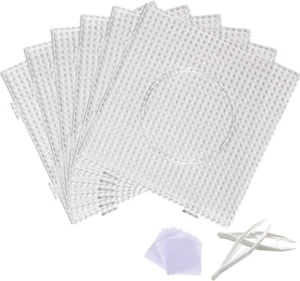 Fuse Bead Boards, 6Pcs 5Mm Large Square Clear Plastic Beads Pegboards with 2Pcs - Picture 1 of 12
