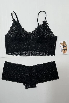 Juego de dos piezas de encaje negro Elegant Moments para mujer 3X Foto 1 de 4