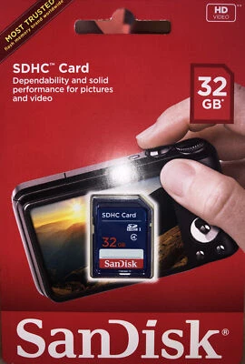NEW SanDisk 32GB Class 4 SDHC Memory Card HD Video Flash - Image 1 of 2