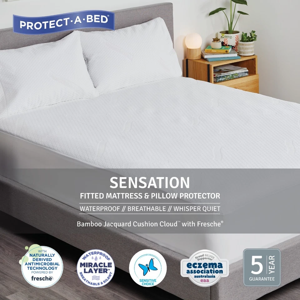 Protect-A-Bed Sensation бамбуковый жаккардовый водонепроницаемый протектор для матраса - Изображение 1 из 4