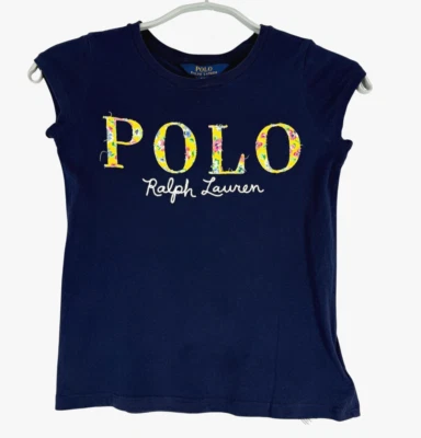Polo Ralph Lauren Girls Casual Crew Neck Short Sleeve Blue T-Shirt Size S (7) - Image 1 of 4