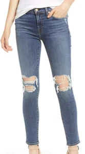 Pantalones de mezclilla ajustados al tobillo para mujer 7 For All Mankind, talla 32 Monday Destructed NUEVOS $219 - Imagen 1 de 6