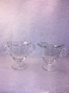 Vintage Imperial Candlewick footed sugar bowl and creamer 3 1/2” - Picture 1 of 7