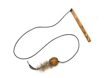 D.O.M. DIE OLIVENHOLZ MANUFAKTUR Katzenangel aus OLIVENHOLZ Holz - 100% Natur