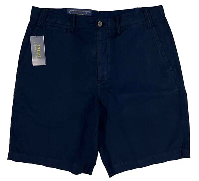 Pantalones Cortos Para Hombre POLO RALPH LAUREN Azul Marino Lino Algodón 40 NUEVOS NUEVOS CON ETIQUETAS Calce Clásico Foto 1 de 4