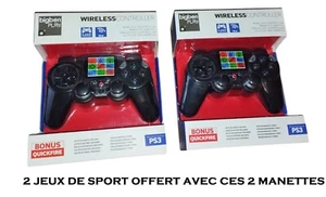LOT 2 Manettes Turbo Quickfire sans fil Neuve Ps3 Sony + 2 jeux bonus - Picture 1 of 1