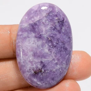 Natural Purple Lepidolite Oval Shape Cabochon Gemstone 46.5 Ct 38X25X5mm X-23266 - Picture 1 of 2