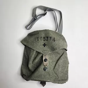 Swiss Army Military Crossbody Medic Bag Green Canvas Button Closure #165774 - Picture 1 of 8