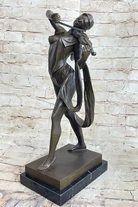 Nackte Geigerin Geigerin Spielerin mit verbundenen Augen Bronze Statue Skulptur Preiss - Bild 1 von 10