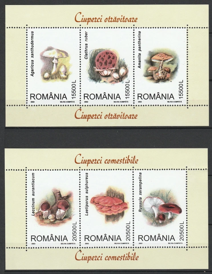 Blocos de cogumelos Romênia 2003 2 MNH - Imagem 1 de 1