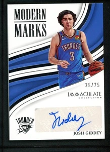 2022-23 Josh Giddey 35/75 Auto Panini Immaculate Modern Marks - Picture 1 of 2