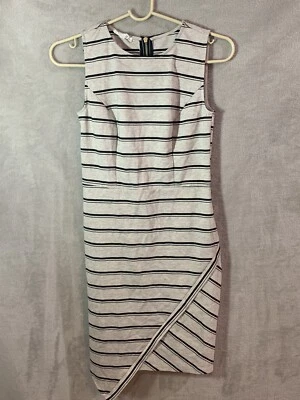 Vestido para mujer Maurices talla XS marfil negro rayas sin mangas espalda cremallera vestido Foto 1 de 4