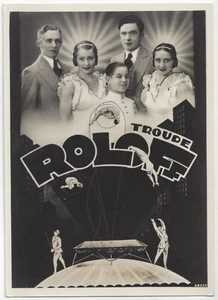 Art Déco Circus Acrobat Performers anni '30 - FOTO REALE Cartolina Pubblicitaria - Foto 1 di 2