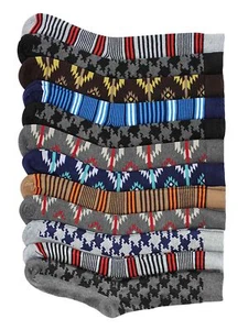 HERREN HAHNENTRITT GESTREIFT & AZTEKEN 12ER PACK ANZUGSOCKEN - Bild 1 von 4