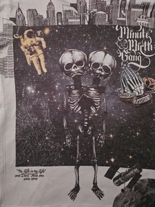 Camisa Minute Mirth Dos Cabezas Esqueleto En El Espacio Para Hombre SHIROI NEKO Tailandia Grande - Imagen 1 de 3