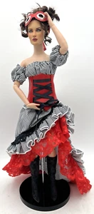 2003 TONNER DC COMICS 16" DOLL (UNKNOWN) W/ BLACK & RED UNMARKED OUTFIT & STAND - Picture 1 of 17
