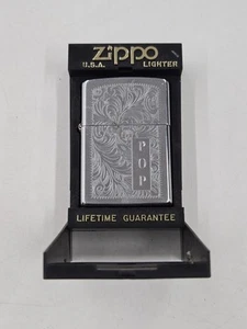 1984 Full Sized Zippo Cigarette Lighter With Fancy Design Engraved POP. Lighter - Picture 1 of 11