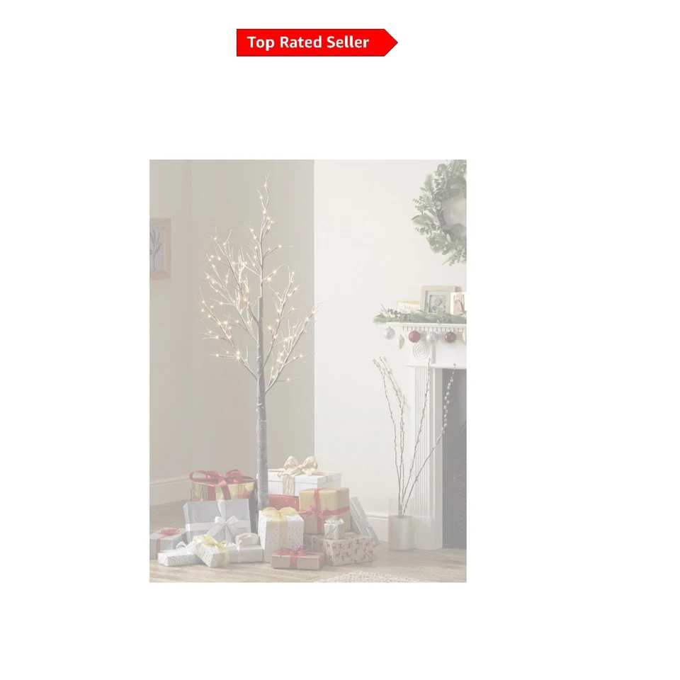 Pre-Lit 4ft Snowy White Birch Twig Tree for Indoor & Outdoor Festive Decor - Image 1 of 4