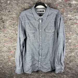BKE Hemd Herren XL grau Standard Fit Western Pearl Druckknopfleiste Baumwolle - Bild 1 von 12