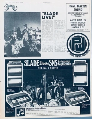 SLADE 1972 POSTER ADVERT SUNDOWN MILE END LONDON CONCERT ALIVE SNS AMPS - Image 1 of 3