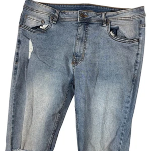 The Perfect Jean NYC Mens Slim Fit Distressed Light Wash Jeans Size 36x34 - Picture 1 of 9