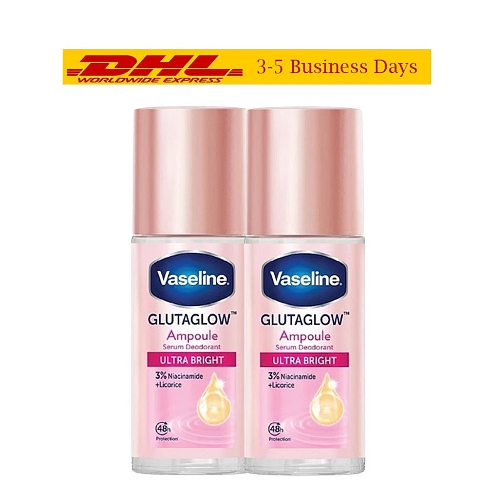 Vaseline Roll-On Serum GlutaGlow Ampoule Deodorant Ultra Bright 2x45ml