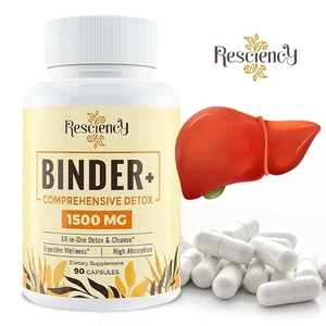 Resciency Detox Binder - Activated Charcoal, Probiotic, Milk Thistle, Dandelion - Foto 1 di 12