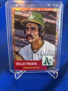 Rollie Fingers 2022 Topps Chrome Platinum Anniversary ROSE GOLD REFRACTOR As /75 - Picture 1 of 3