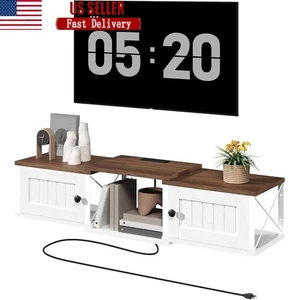 Schwebender TV-Ständer mit Steckdosen USB-Anschlüsse Wandmontage Medienkonsole Aufbewahrung - Bild 1 von 19