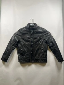 Levi's Bomberjacke Herren Large schwarz Kunstleder Sherpa gefüttert Fliegermantel - Bild 1 von 12
