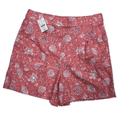 Pantalones Cortos J Crew Para Mujer 6 Rosa Blanco Floral Pull On Mezcla de Lino Reimaginados Informales Foto 1 de 4