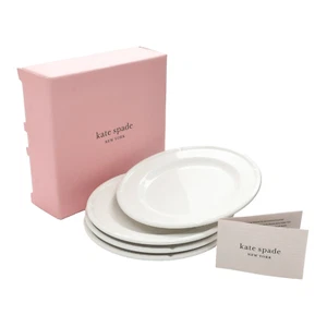 Kate Spade New York Tribeca Cream Tidbit Plates, Set of 4 - White Plate Set - Picture 1 of 5