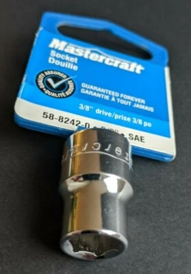 Soquete regular MasterCraft 3/8" unidade 3/8" SAE - Imagem 1 de 4