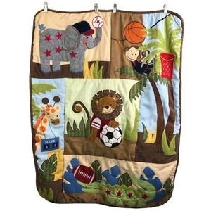 Lambs & Ivy Safari Crib Nursery Jungle Animal Sports Tan Blanket Bedding Baby  - Picture 1 of 10