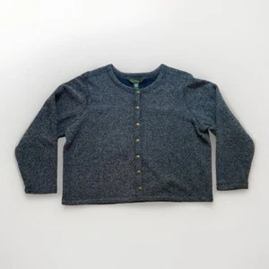 L.L. Bean Strickjacke Blazer Jacke Fleece gefüttert Knopfleiste Damen Größe XL grau - Bild 1 von 16