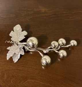 Vintage 1950 Weihnachten Silber Quecksilber Glaskugel Sprühkugeln Drahtstiel Folie Blätter - Bild 1 von 7