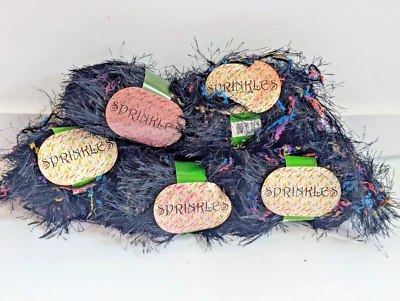 SPRINKLES Yarn #4175 Black FINE ITALIAN EYELASH Crafts Accessories - Image 1 of 2